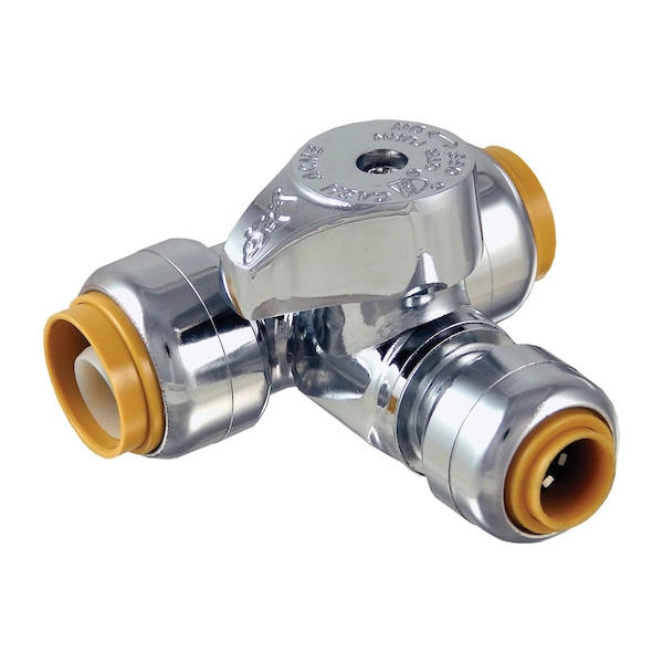 SharkBite 1/2 in. PTC X 1/2 in. Brass Tee Stop